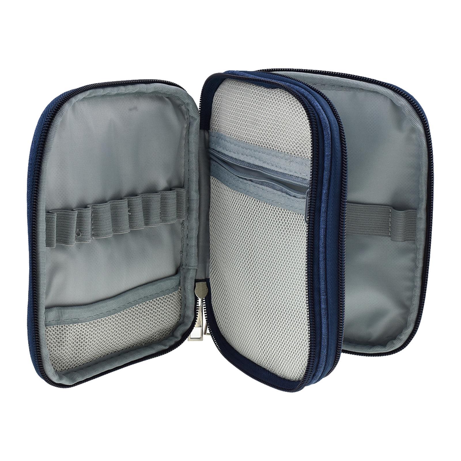 Travel Accessories Organizer Bag - Blaue tragbare Aufbewahrungstasche für Reise-Häkelnadeln, leere