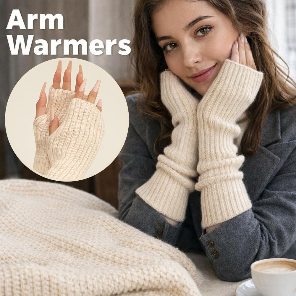 Travel Accessories Aesthetic - 2 Stück gestrickte Handschuhe ohne Finger,