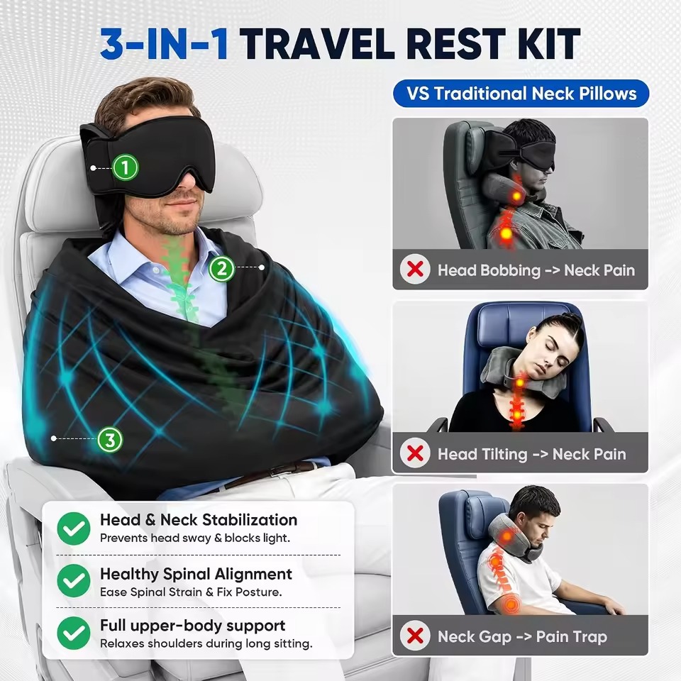 3-in-1 Auto-Schlafkissen mit M – Travel Accessories Long Flight Bewertung und Preis